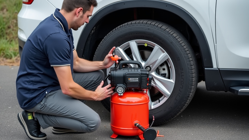 Preparing to Inflate Your Tires with an Air Compressor